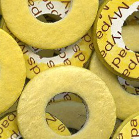 O/Hole Flute Pad 2mm Thk Double Bladder Yellow 16.0mm