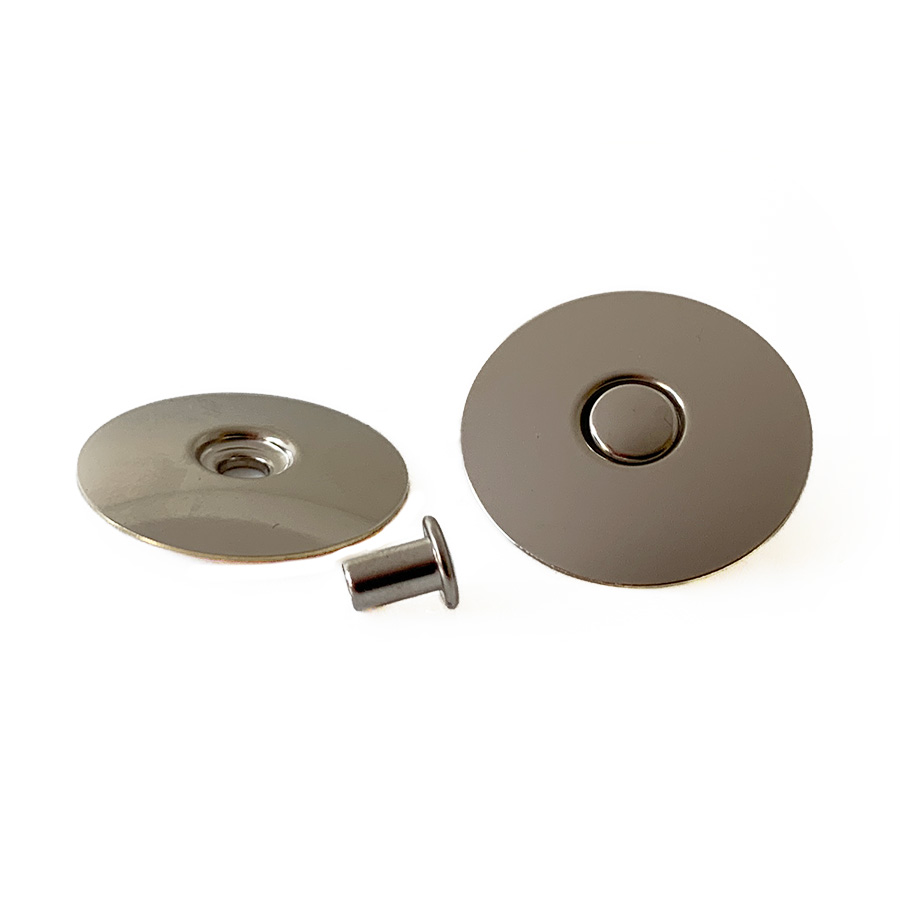 Convex nickel-plated disc & rivet Super-Action style 16mm